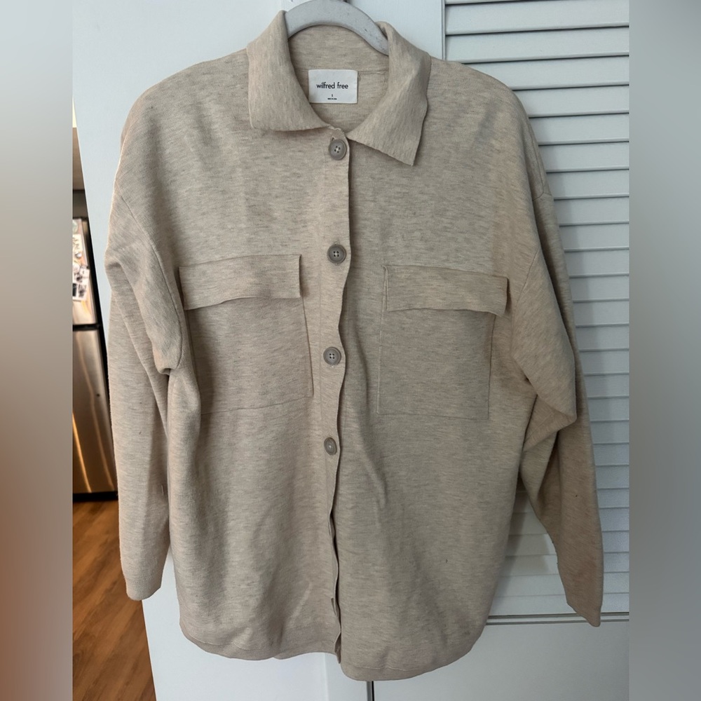 Wilfred Cream Button-Up Cardigan